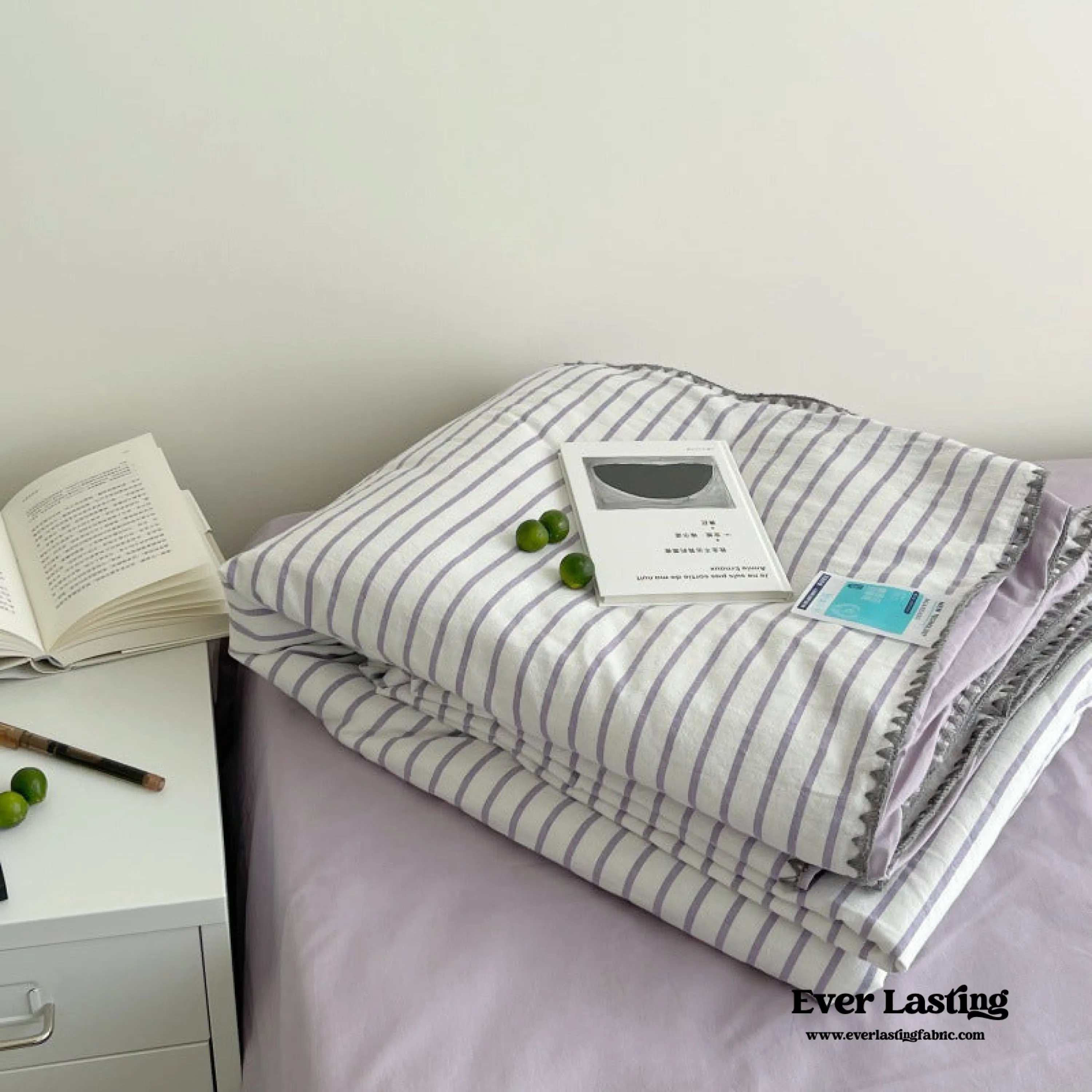 Pastel Striped Blanket Set / Green