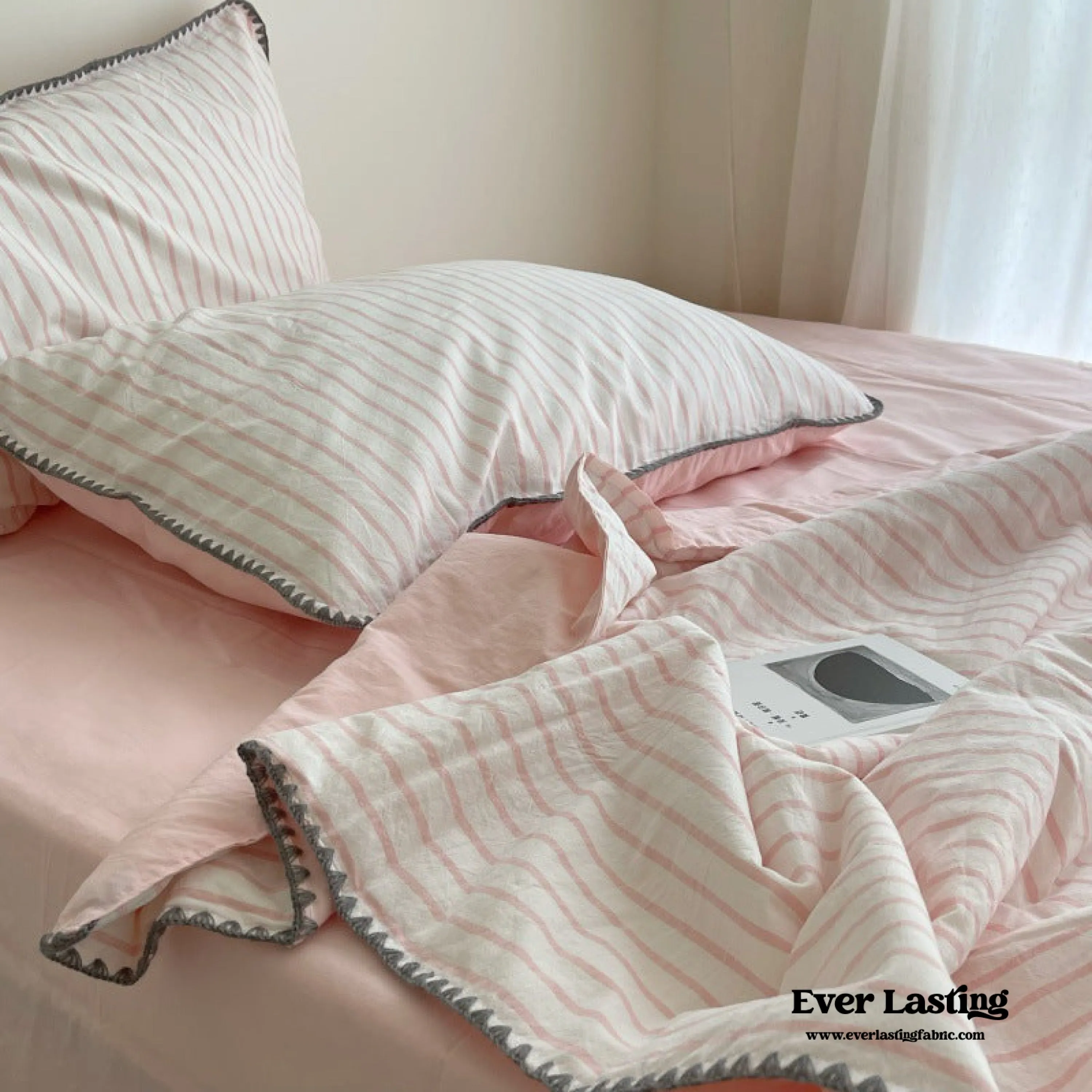 Pastel Striped Blanket Set / Green