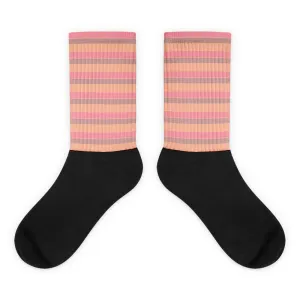 Pink Peach Gray Fashion Socks