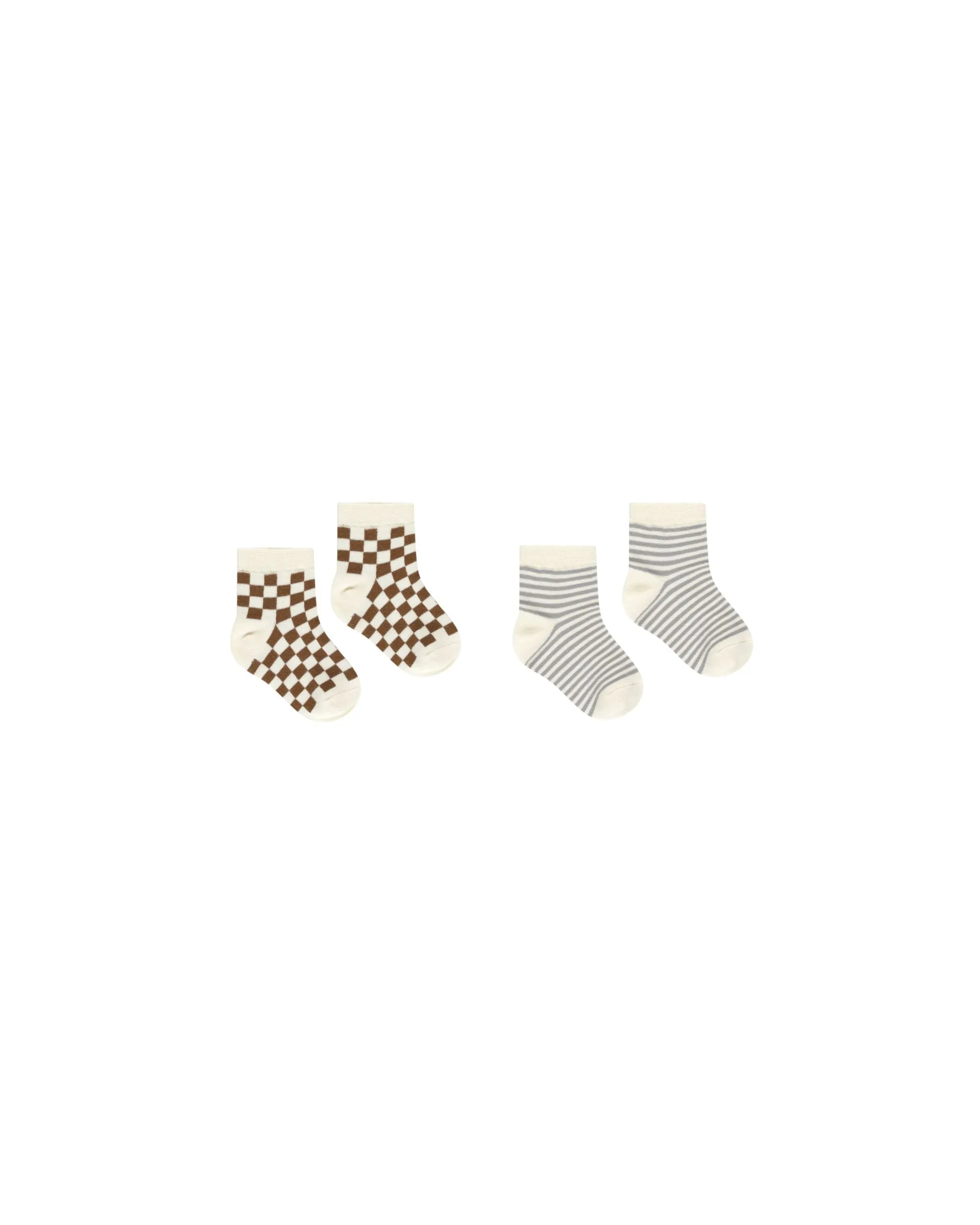Printed Socks | Blue Stripe   Saddle Check