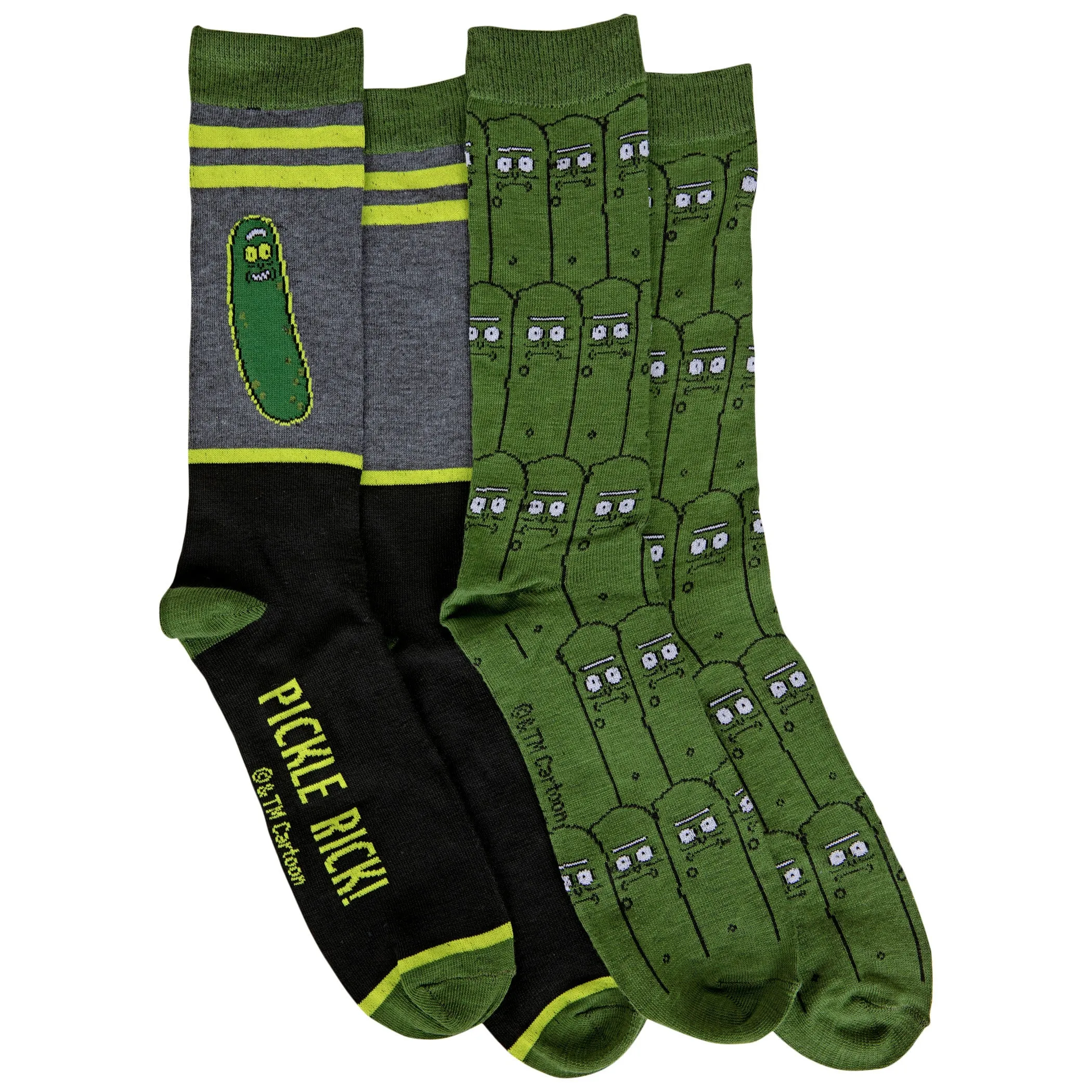 Rick and Morty Pickle Rick 2-Pack Crew Socks
