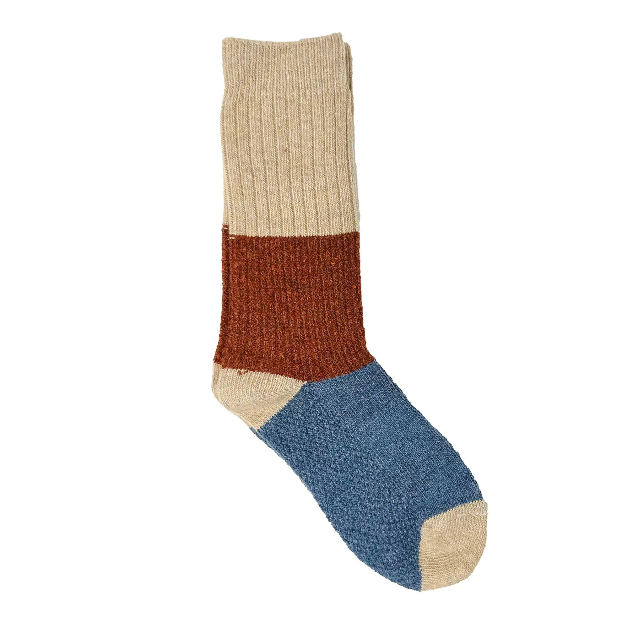 Ryder Color Block Socks: Gray / Green / Mustard
