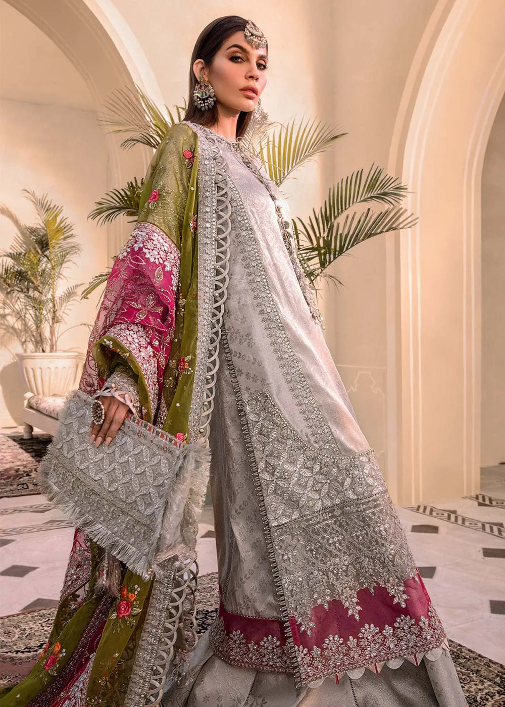 Silver Embroidered Suit - Maria B - Mbroidered Heritage Edition - BD-2601