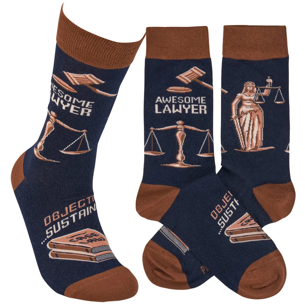 Socks- Awesome Lawyer by Primitives by Kathy