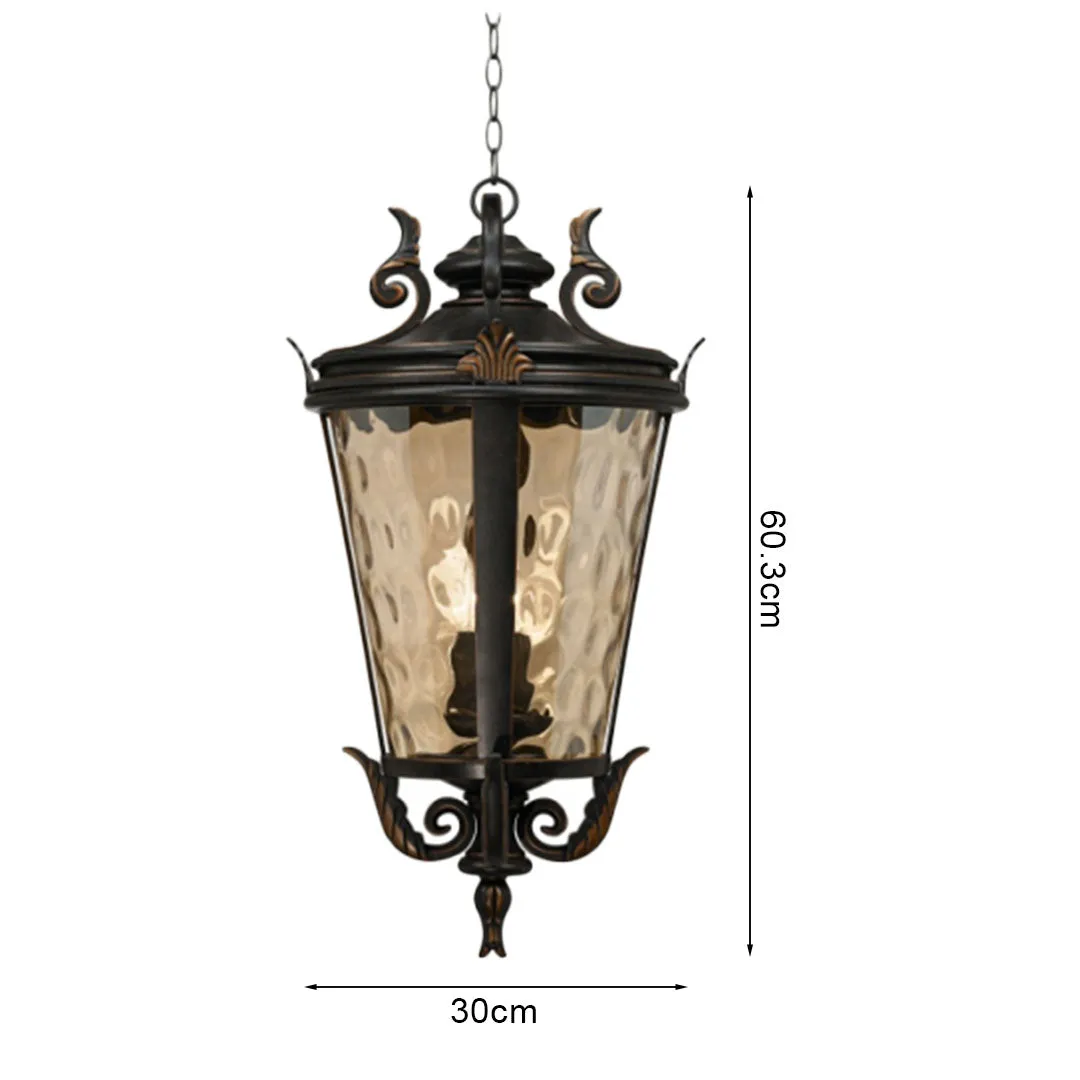 SOGA 60.3cm Vintage Aluminum & Glass Lantern Elegant Chandelier Style