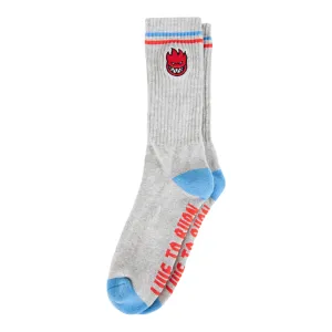 Spitfire Wheels Bighead Fill Crew Socks - Heather/Black/Red
