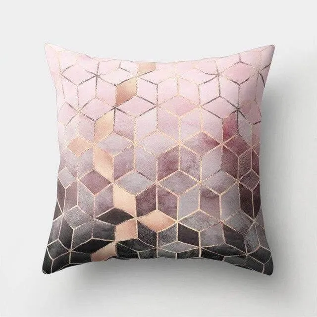 Square Decorative Geometric Striped Pillow Cases