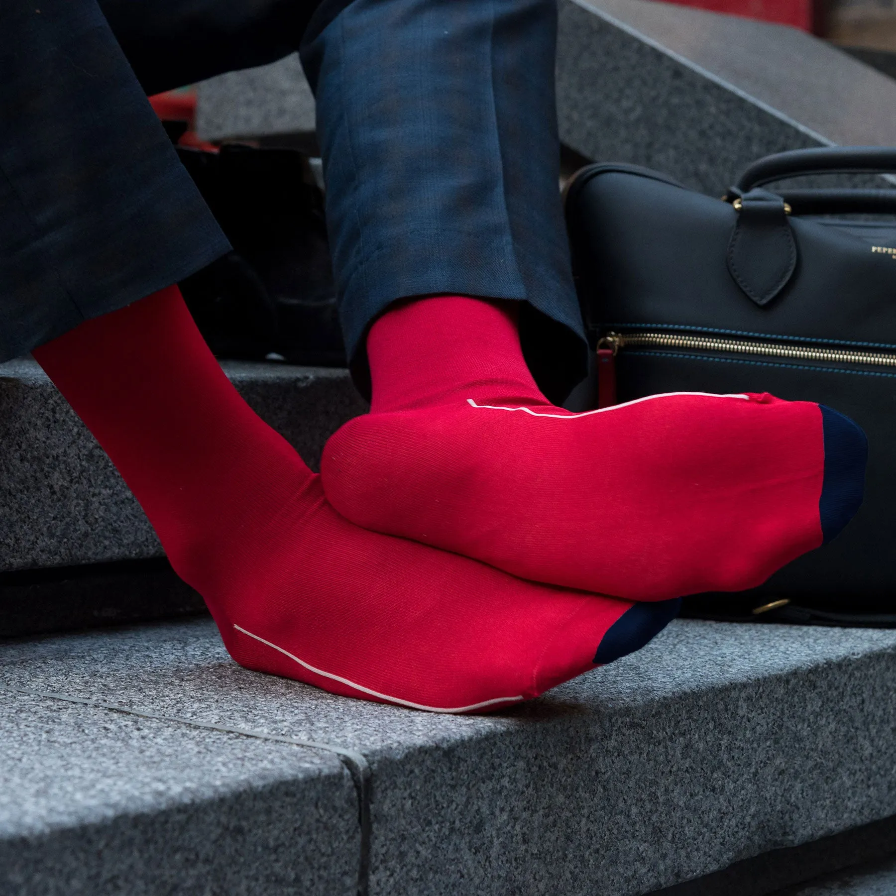 Square Mile Men's Socks - Cinnabar