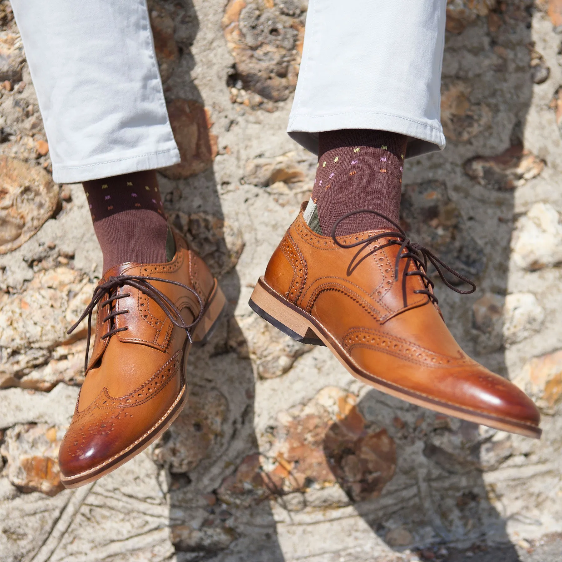 Square Polka Men's Socks - Autumn
