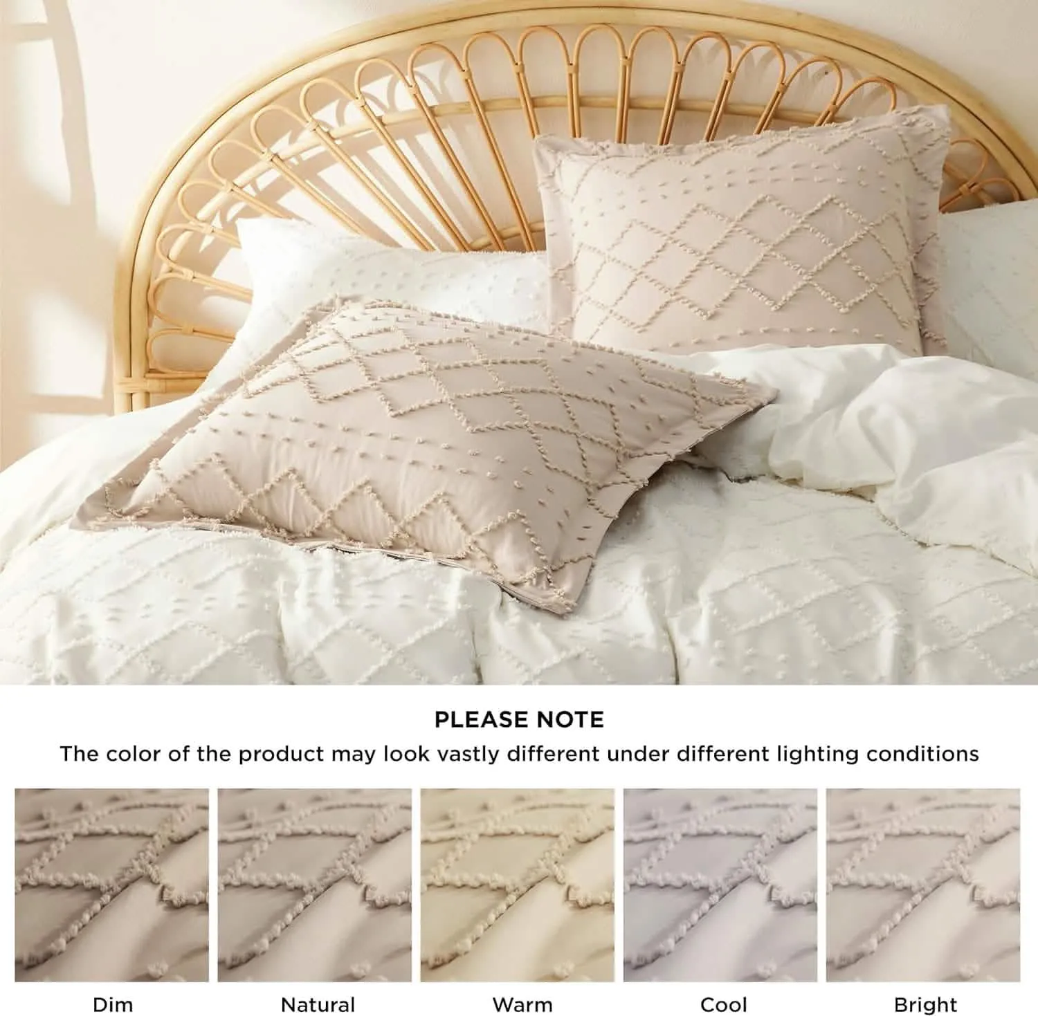 Tufted Embroidery Pillow Shams