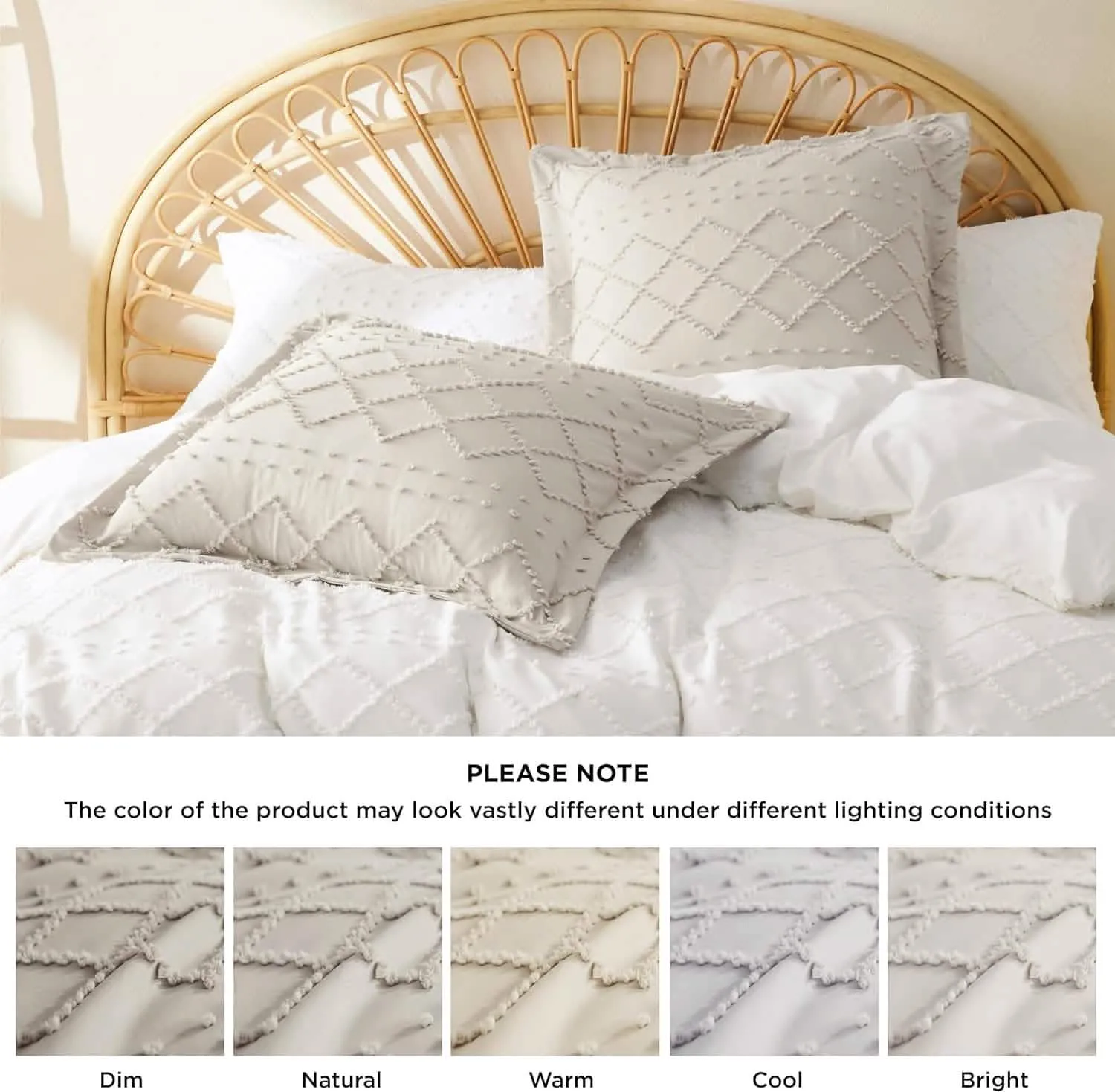 Tufted Embroidery Pillow Shams