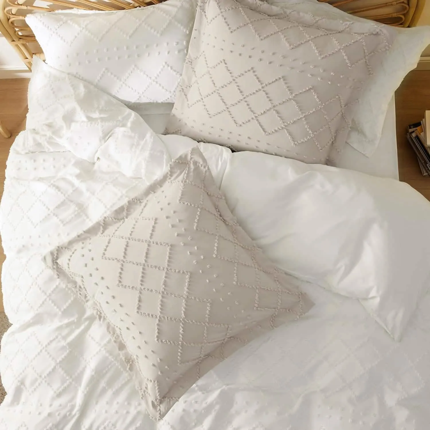 Tufted Embroidery Pillow Shams