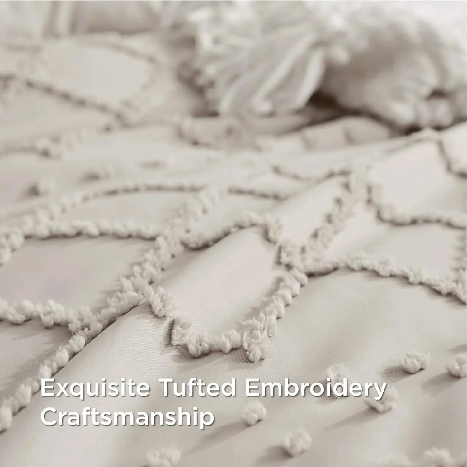 Tufted Embroidery Pillow Shams