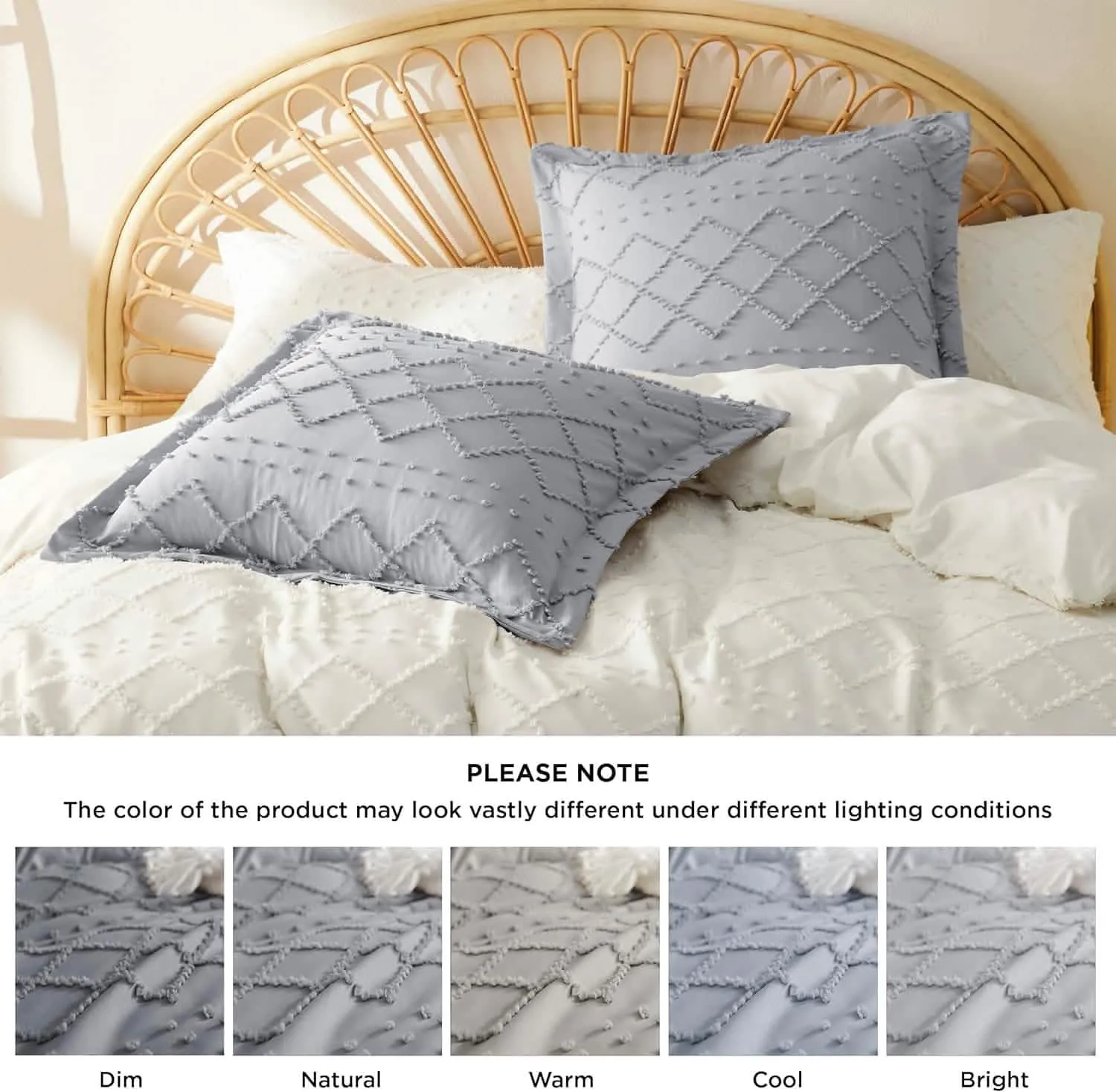 Tufted Embroidery Pillow Shams