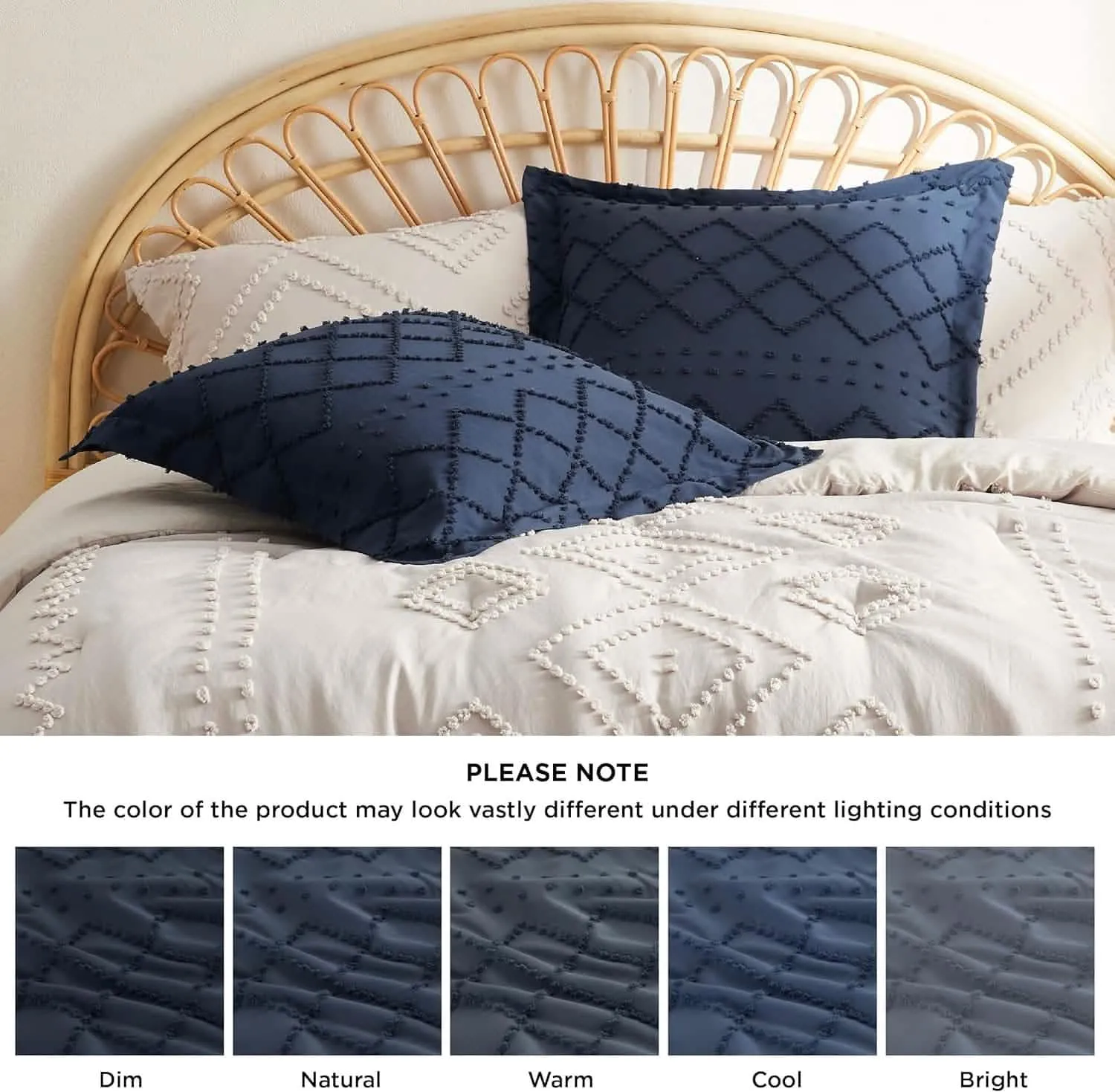 Tufted Embroidery Pillow Shams