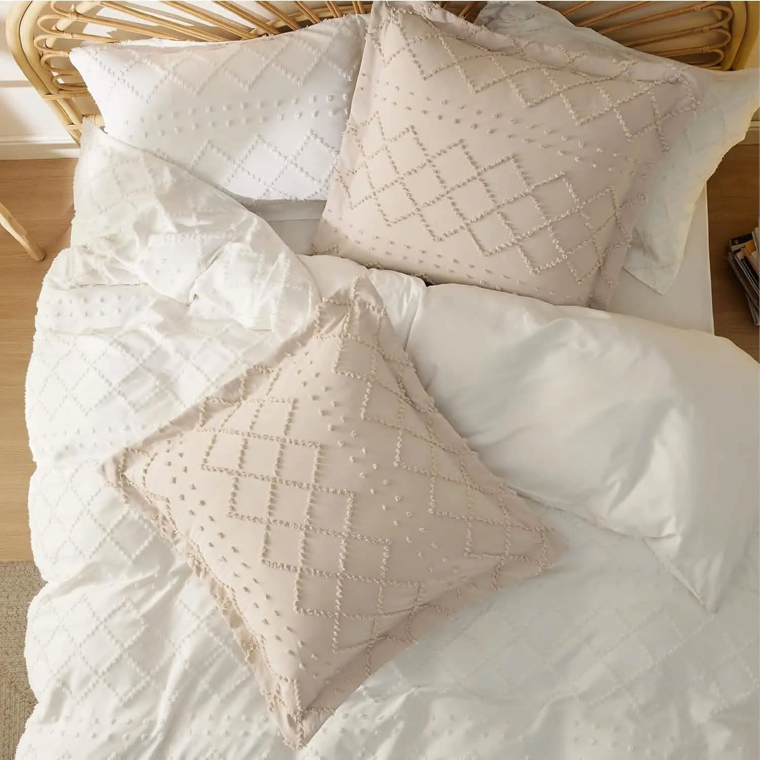 Tufted Embroidery Pillow Shams