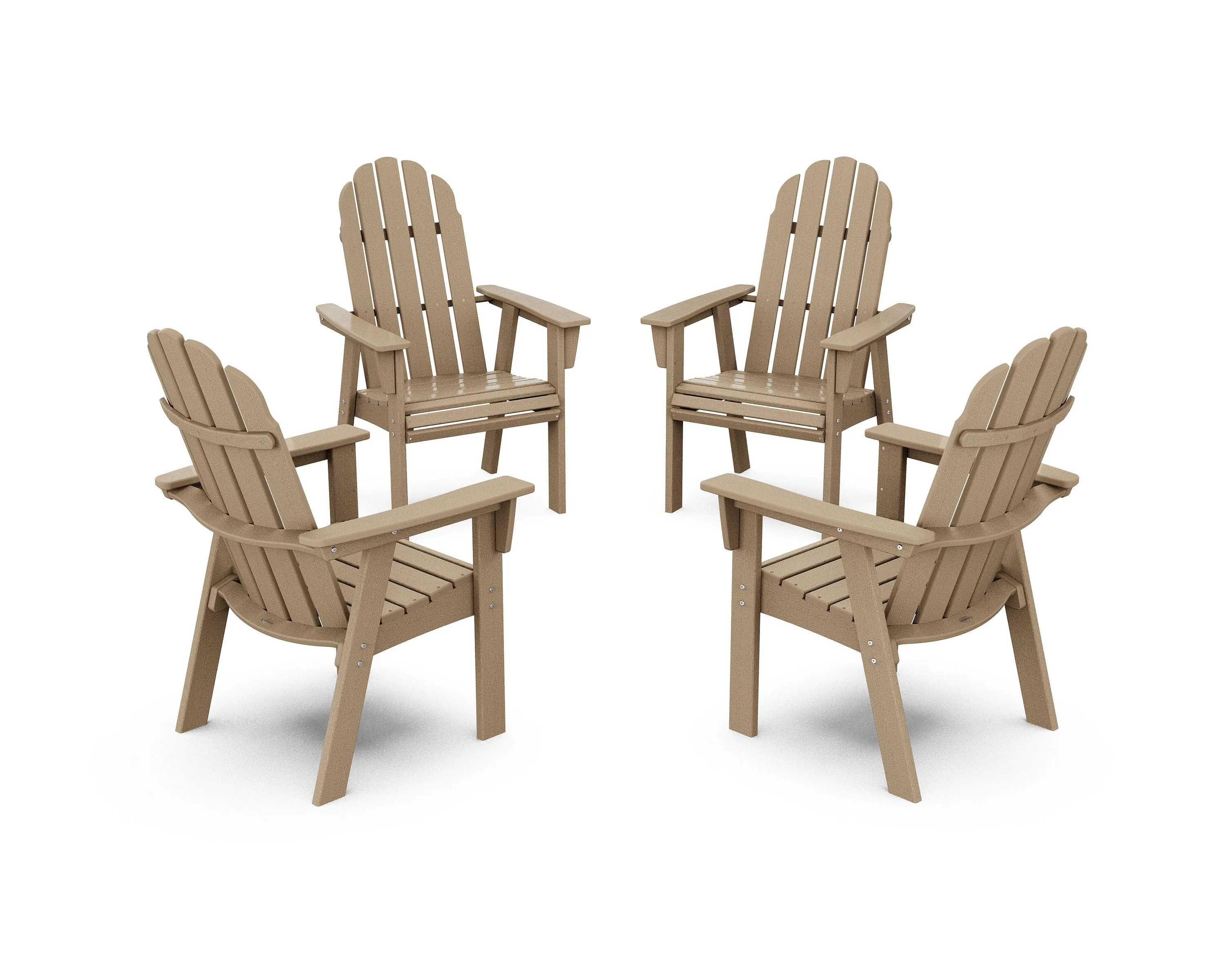Vineyard 4-Piece Curveback Upright Adirondack Conversation Set