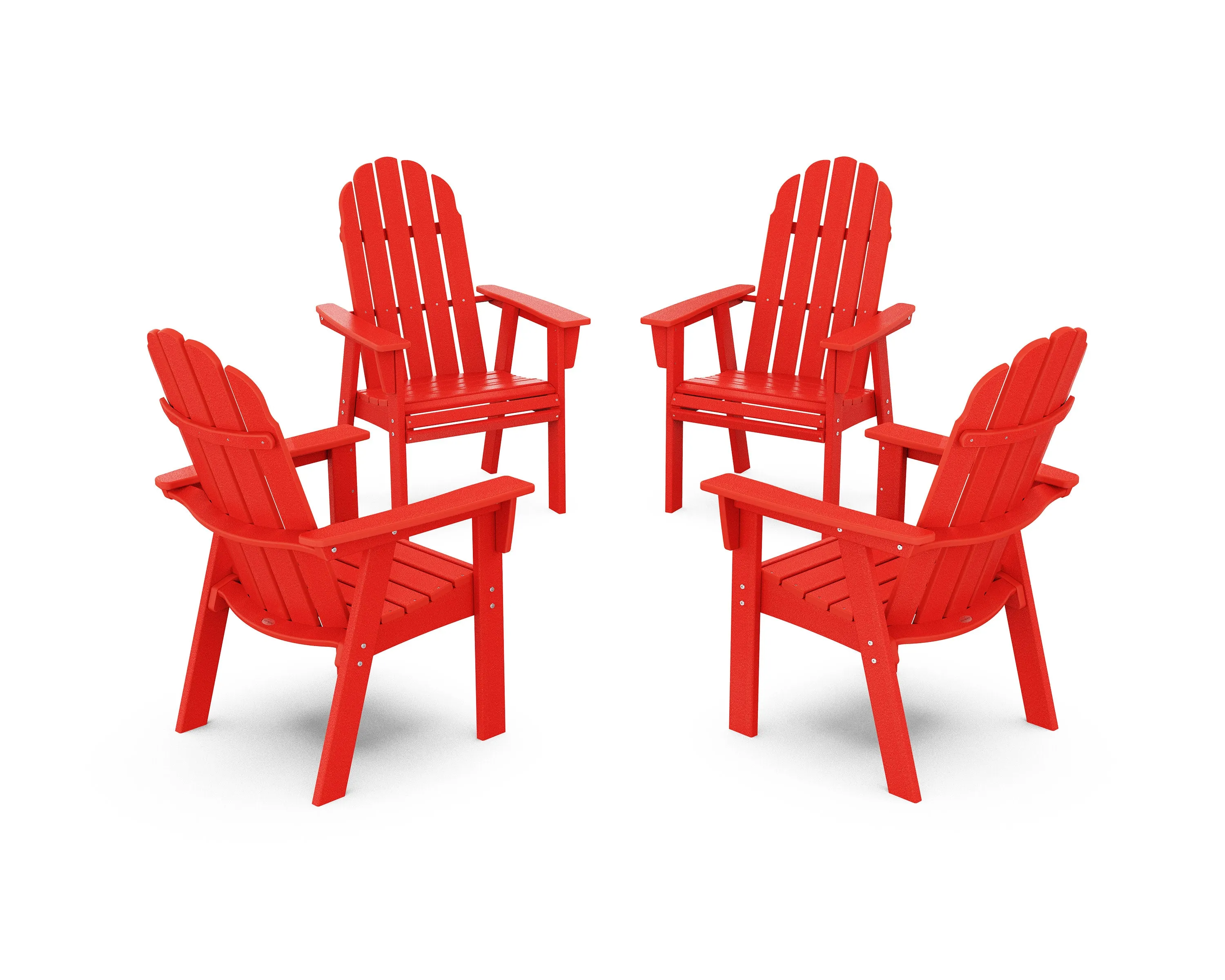Vineyard 4-Piece Curveback Upright Adirondack Conversation Set