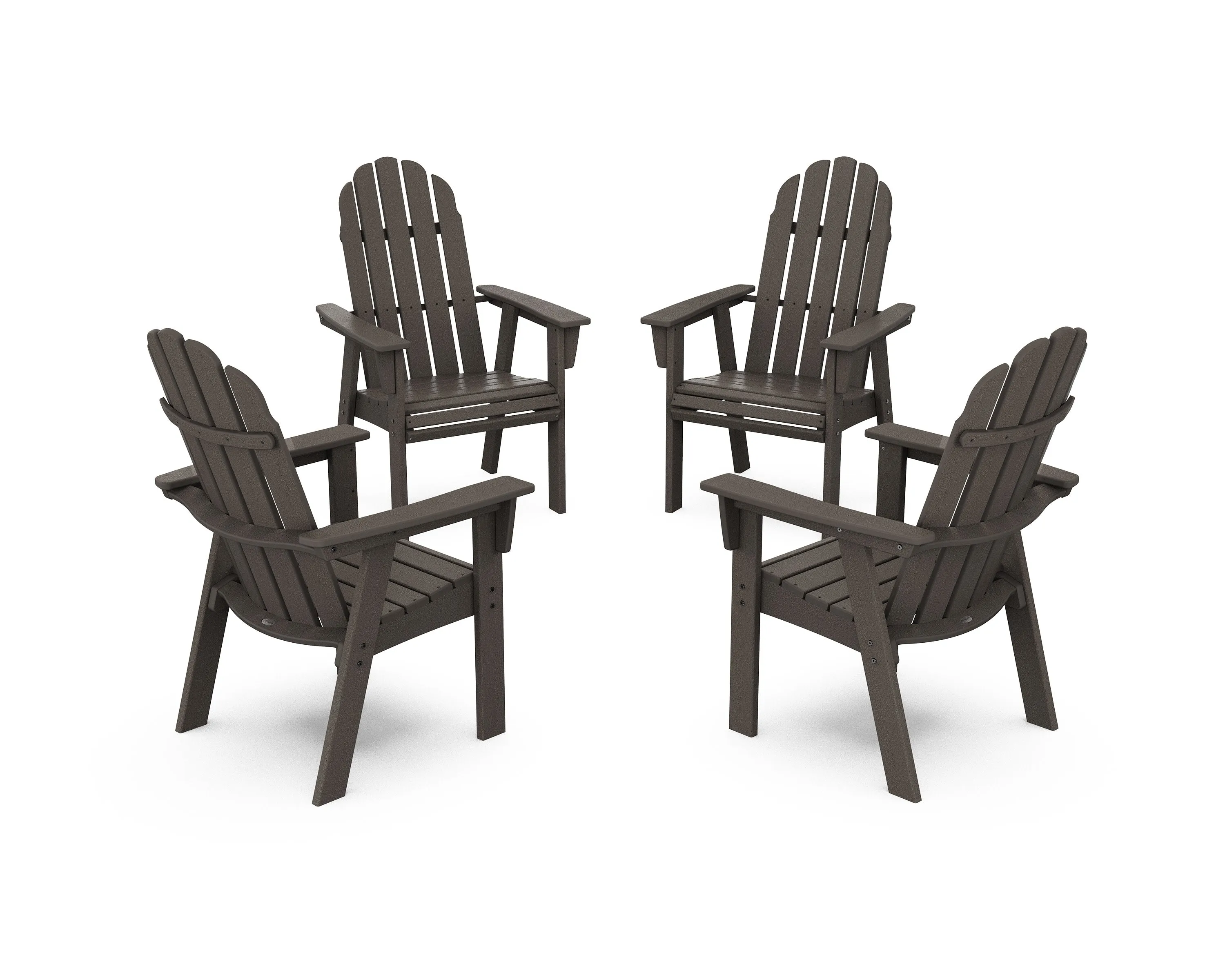 Vineyard 4-Piece Curveback Upright Adirondack Conversation Set