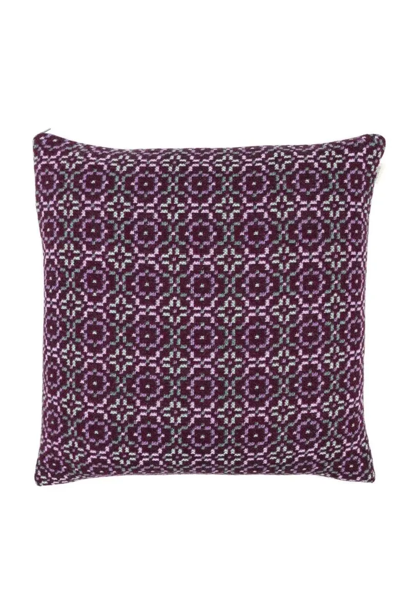 VINTAGE ROSE Melin Tregwynt Wool Cushion (Sloe)