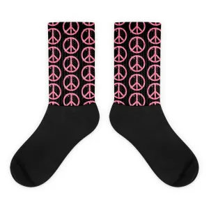 Watercolor Splatter Socks Pink Coral Orange Cool Anti war WHO Care Love Help sox