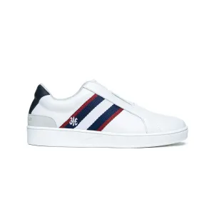 Women's Bishop White Red Blue Leather Sneakers 91712-051