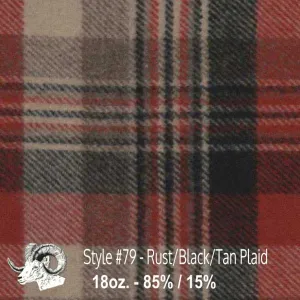 Wool Swatch - 79 - Rust, Black, & Tan Plaid