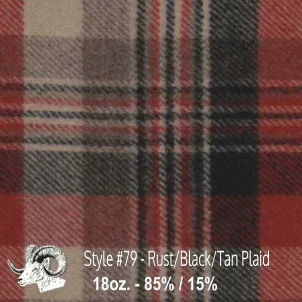 Wool Swatch - 79 - Rust, Black, & Tan Plaid